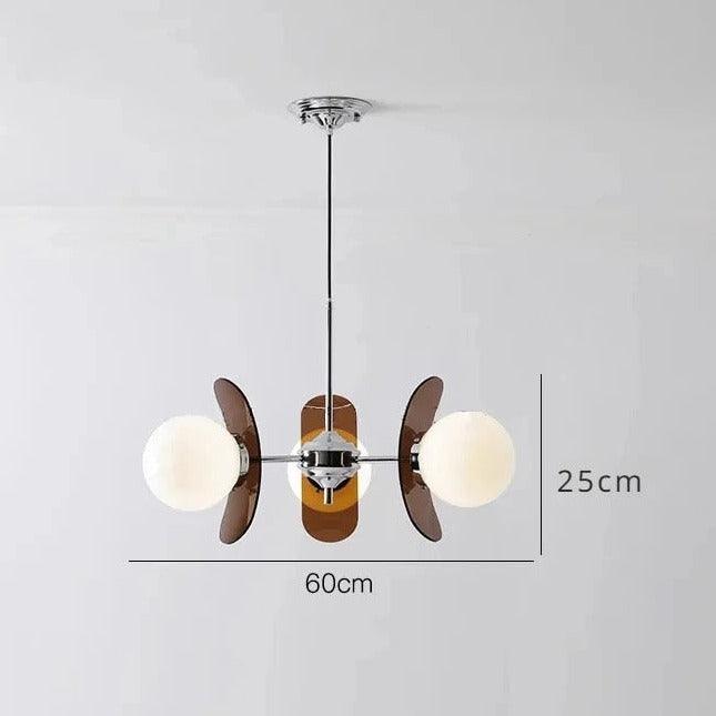 Italiaanse Retro Kroonluchter | Glazen &amp; Metalen E27 Plafondlamp