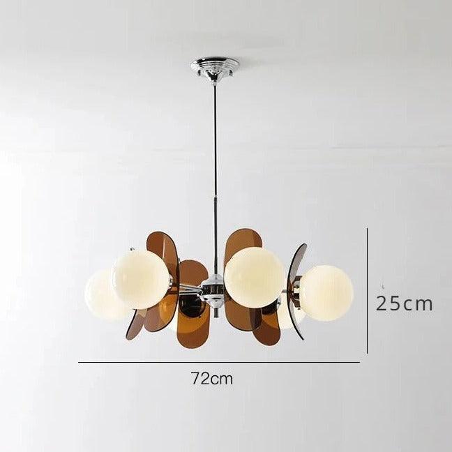 Italiaanse Retro Kroonluchter | Glazen &amp; Metalen E27 Plafondlamp