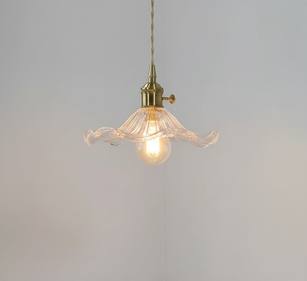 Suspension Élégante en Verre en Forme de Fleur d'Hibiscus au Design Stylé