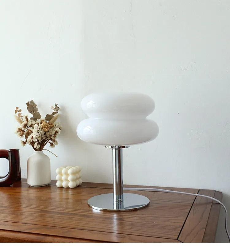 Japandi Macaron Tafellamp | Retro Bauhaus Glazen Accentlamp