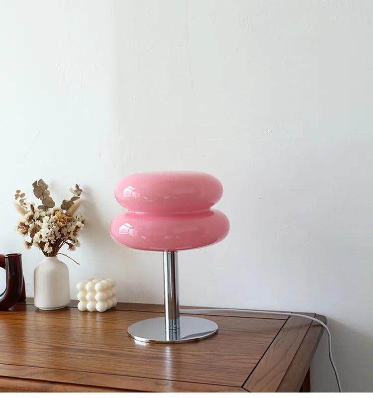 Japandi Macaron Tafellamp | Retro Bauhaus Glazen Accentlamp