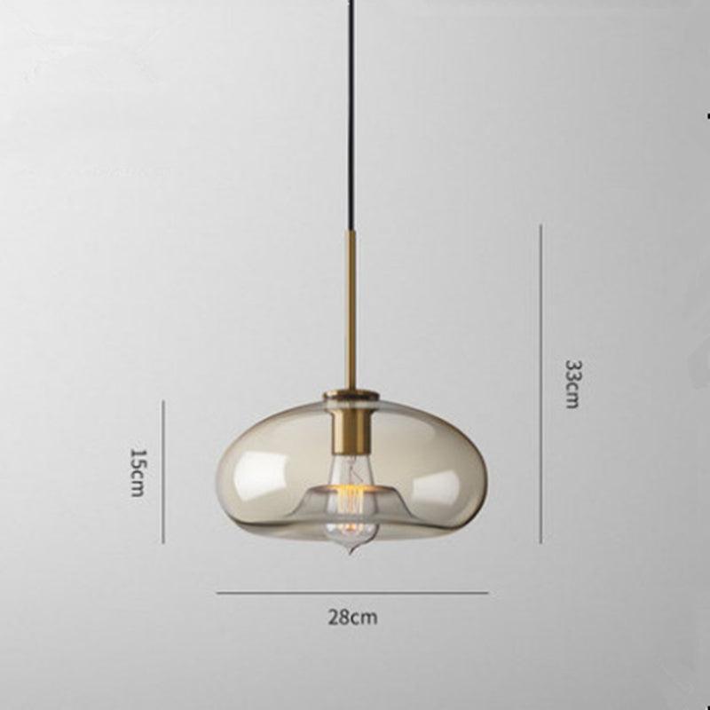 Messing-glashængelampe | nordisk E27-loftslampe