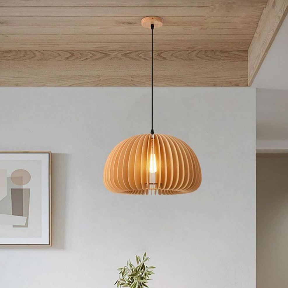 Houten Kunst Hanglamp | Moderne Rustieke Plafondlamp Van Hout