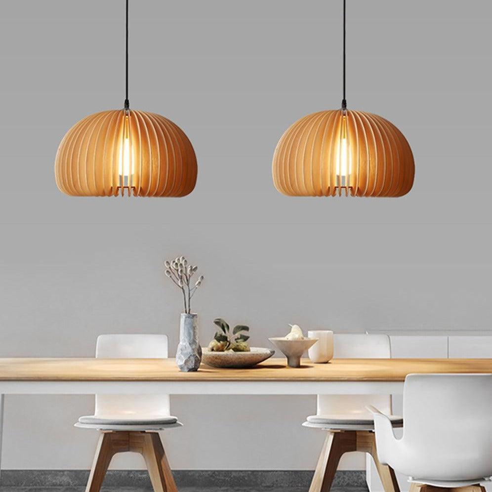 Houten Kunst Hanglamp | Moderne Rustieke Plafondlamp Van Hout