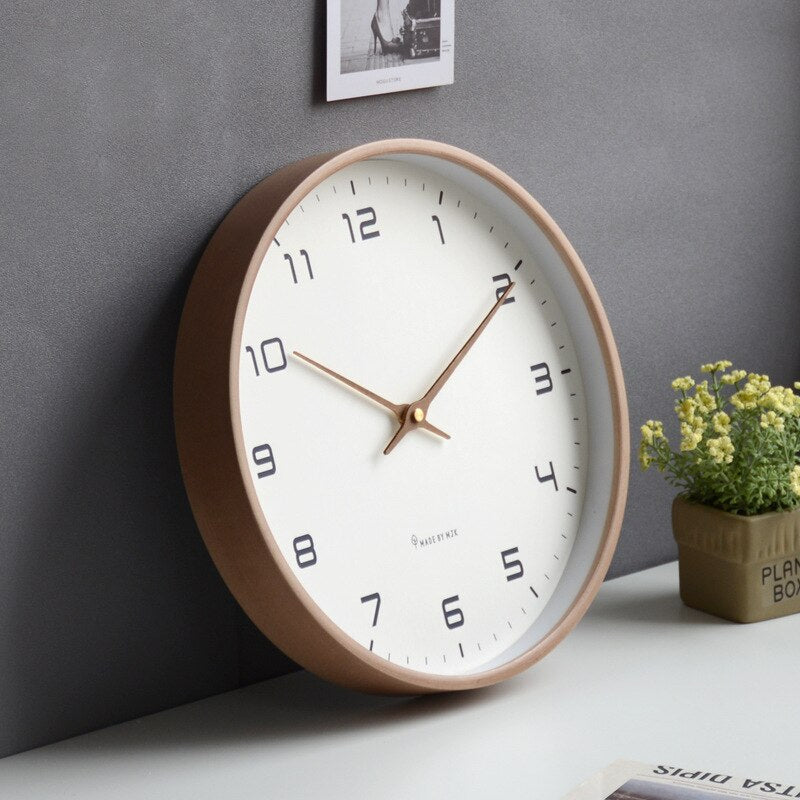 Scandinavische Stille Houten Wandklok