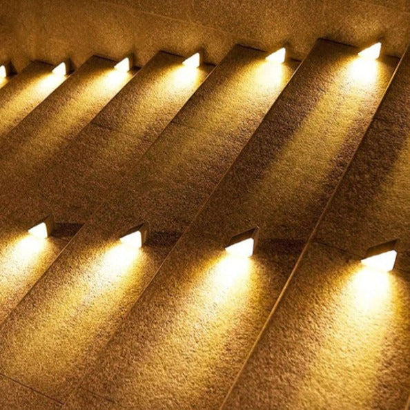 Solcelledrevet trappebelysning | IP65 vanntett LED-utebelysning