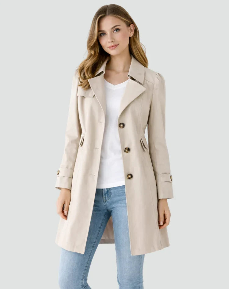 Dames Trenchcoat Met Klassieke Kraag | Gestructureerde Jas