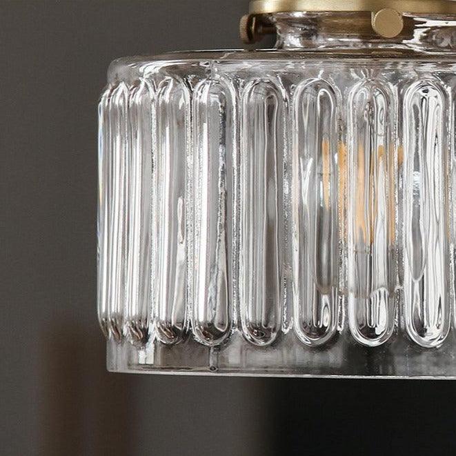 Vintage Glazen Hanglamp | Gouden Metalen E27 Plafondlamp